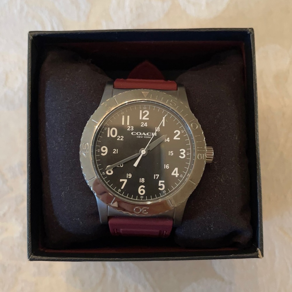 COACH Quartz Analog Men’s Watch - Red Wine